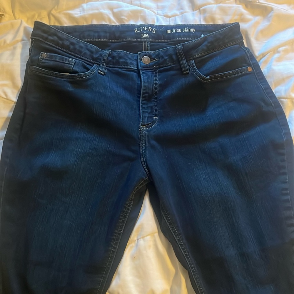 Blue Midrise Skinny Jeans